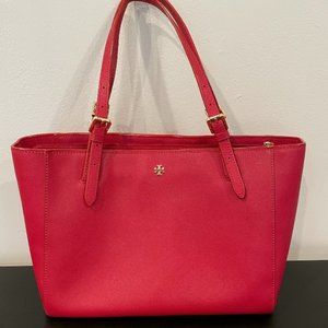 Tory Burch Red Leather York Tote Bag